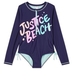 Justice Girls' 10 Medium Sleeve Swim Set UPF 50+ Rashguard